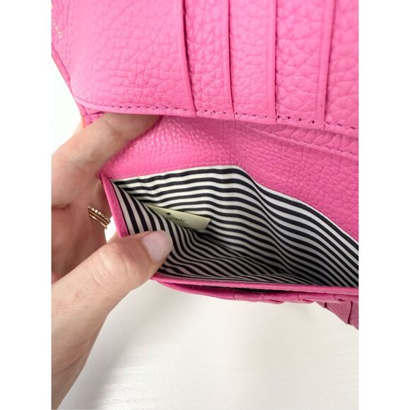 Kate Spade Cobble Hill Stacy Wallet Tulip Pink Snap Wallet Orange Colorblock - Picture 6 of 12